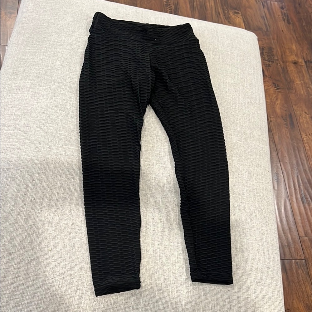 Women’s Black Textured Pants